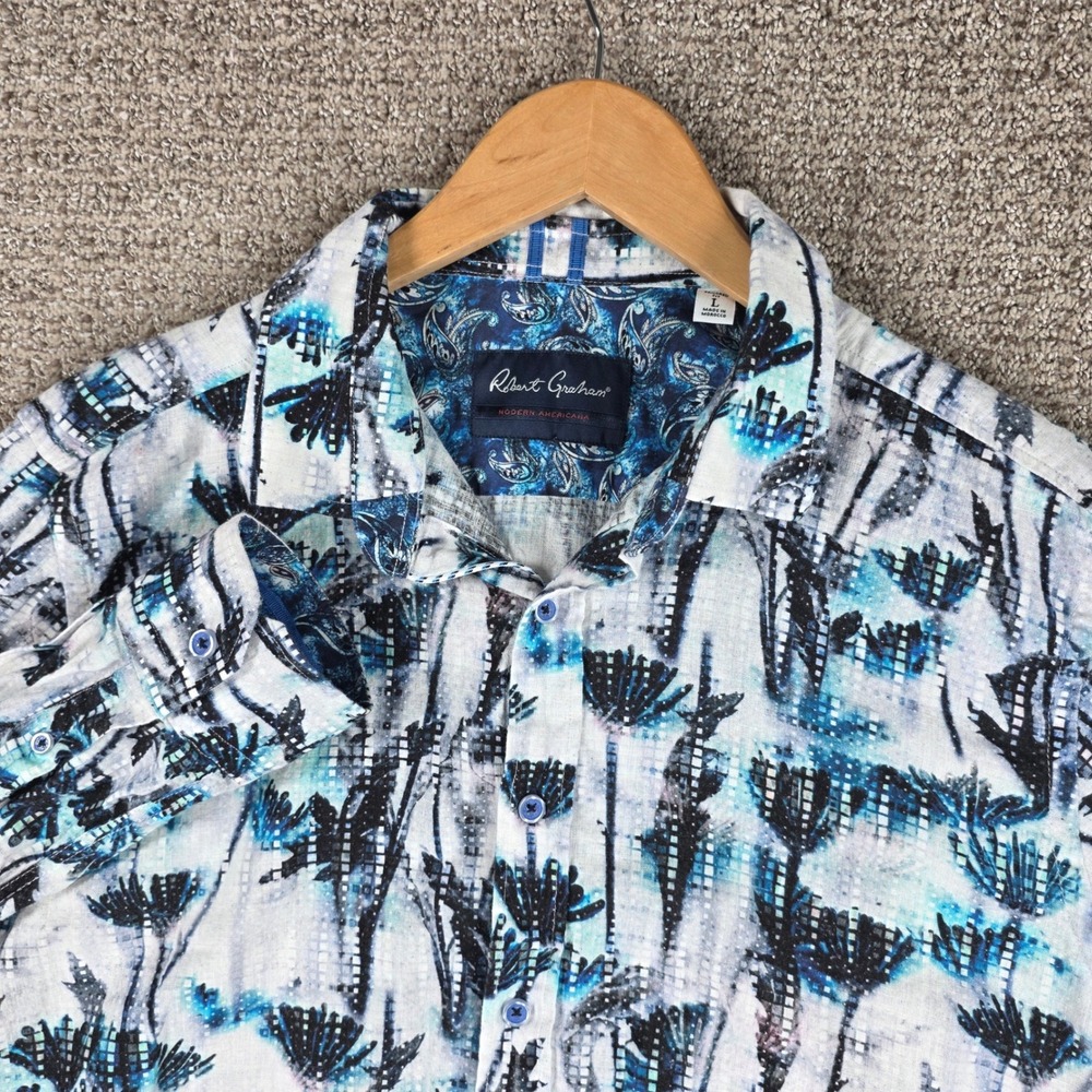 Robert Graham Modern Americana Mahoney Mens Large Tailored Floral Button Shirt
